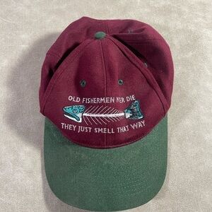Old Fisherman Never Die They Just Smell That‎ Way Maroon hat